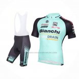 2016 Abbigliamento Ciclismo Bianchi Mtb Nero Azzurro Manica Corta e Salopette