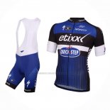 2016 Abbigliamento Ciclismo Etixx Quick Step Bianco Blu Manica Corta e Salopette