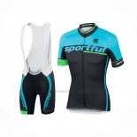 2017 Abbigliamento Ciclismo Sportful Sc Azzurro Nero Manica Corta e Salopette