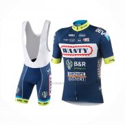 2017 Abbigliamento Ciclismo Wanty Groupe Gobert Blu Manica Corta e Salopette