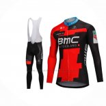 2018 Abbigliamento Ciclismo BMC Rosso Nero Manica Lunga e Salopette