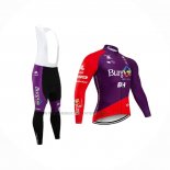 2020 Abbigliamento Ciclismo Burgos BH Viola Rosso Manica Lunga e Salopette