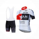 2020 Abbigliamento Ciclismo IAM Bianco Rosso Nero Manica Corta e Salopette