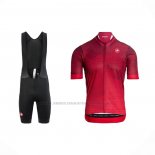 2021 Abbigliamento Ciclismo Castelli Scuro Rosso Manica Corta e Salopette
