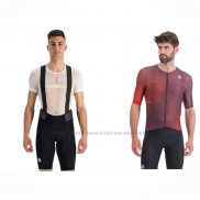 2023 Abbigliamento Ciclismo Sportful Arancione Rosso Manica Corta e Salopette