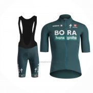 2024 Abbigliamento Ciclismo Bora-Hansgrone Verde Manica Corta e Salopette