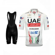 2024 Abbigliamento Ciclismo UAE Bianco Manica Corta e Salopette
