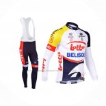 2013 Abbigliamento Ciclismo Lotto Belisol Viola Bianco Manica Lunga e Salopette