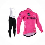 2016 Abbigliamento Ciclismo Giro d'Italia Rosa Bianco Manica Lunga e Salopette