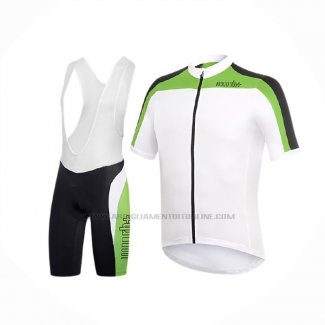 2017 Abbigliamento Ciclismo RH+ Bianco Verde Manica Corta e Salopette