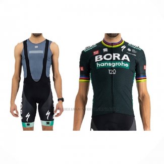 2021 Abbigliamento Ciclismo Bora-Hansgrone Mondo Campione Manica Corta e Salopette