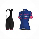 2021 Abbigliamento Ciclismo Donne ALE Blu Fuxia Manica Corta e Salopette