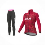 2021 Abbigliamento Ciclismo Donne ALE Rosso Manica Lunga e Salopette