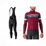 2022 Abbigliamento Ciclismo Castelli Spento Rosso Manica Lunga e Salopette