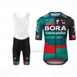 2023 Abbigliamento Ciclismo Bora-Hansgrone Verde Rosso Manica Corta e Salopette