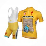 2014 Abbigliamento Ciclismo Astana Giallo Manica Corta e Salopette