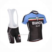 2014 Abbigliamento Ciclismo Bianchi Nero Blu Manica Corta e Salopette