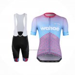 2020 Abbigliamento Ciclismo Lecol Celeste Rosa Manica Corta e Salopette