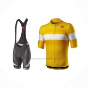 2021 Abbigliamento Ciclismo Castelli Giallo Manica Corta e Salopette