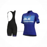 2021 Abbigliamento Ciclismo Donne ALE Blu Manica Corta e Salopette