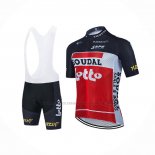 2021 Abbigliamento Ciclismo Lotto Soudal Nero Bianco Rosso Manica Corta e Salopette