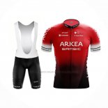 2022 Abbigliamento Ciclismo Arkea Samsic Rosso Nero Manica Corta e Salopette