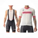 2022 Abbigliamento Ciclismo Giro d'Italia Rosa Bianco Manica Corta e Salopette