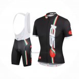 2014 Abbigliamento Ciclismo Castelli SIDI Rosso Nero Manica Corta e Salopette