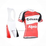 2015 Abbigliamento Ciclismo Giant Alpecin Rosso Bianco Manica Corta e Salopette