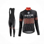 2016 Abbigliamento Ciclismo Donne Bianchi Nero Arancione Manica Lunga e Salopette