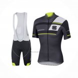 2016 Abbigliamento Ciclismo Sportful Nero Verde Manica Corta e Salopette