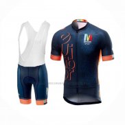 2018 Abbigliamento Ciclismo Castelli Maratona Dles Dolomites-enel Blu Arancione Manica Corta e Salopette