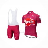 2019 Abbigliamento Ciclismo Katusha Alpecin Rosso Manica Corta e Salopette