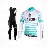 2021 Abbigliamento Ciclismo Bianchi Milano Nalles Azzurro Bianco Manica Lunga e Salopette
