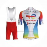 2021 Abbigliamento Ciclismo Direct Energie Bianco Rosso Giallo Blu Manica Corta e Salopette