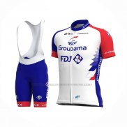 2021 Abbigliamento Ciclismo Groupama-FDJ Rosso Blu Manica Corta e Salopette