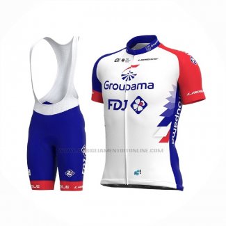 2021 Abbigliamento Ciclismo Groupama-FDJ Rosso Blu Manica Corta e Salopette