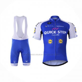 2017 Abbigliamento Ciclismo Quick Step Floor Blu Manica Corta e Salopette