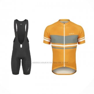 2021 Abbigliamento Ciclismo De Marchi Giallo Grigio Manica Corta e Salopette