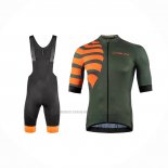 2021 Abbigliamento Ciclismo Nalini Verde Arancione Manica Corta e Salopette