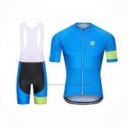 2021 Abbigliamento Ciclismo Steep Blu Verde Manica Corta e Salopette