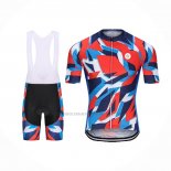 2021 Abbigliamento Ciclismo Steep Rosso Blu Manica Corta e Salopette