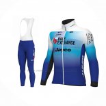 2022 Abbigliamento Ciclismo Bike Exchange Blu Bianco Manica Lunga e Salopette