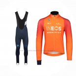 2022 Abbigliamento Ciclismo Ineos Grenadiers Arancione Manica Lunga e Salopette