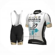 2023 Abbigliamento Ciclismo Bahrain Victorious Bianco Manica Corta e Salopette