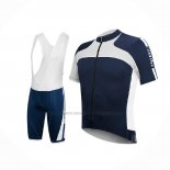 2017 Abbigliamento Ciclismo RH+ Bianco Blu Manica Corta e Salopette