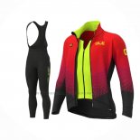 2020 Abbigliamento Ciclismo ALE Rosso Giallo Manica Lunga e Salopette