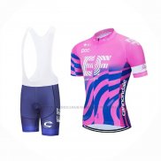 2020 Abbigliamento Ciclismo EF Education First-drapac Rosa Blu Manica Corta e Salopette