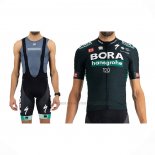 2021 Abbigliamento Ciclismo Bora-Hansgrone Spento Verde Manica Corta e Salopette