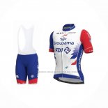 2021 Abbigliamento Ciclismo Groupama-FDJ Rosso Blu Bianco Manica Corta e Salopette(2)